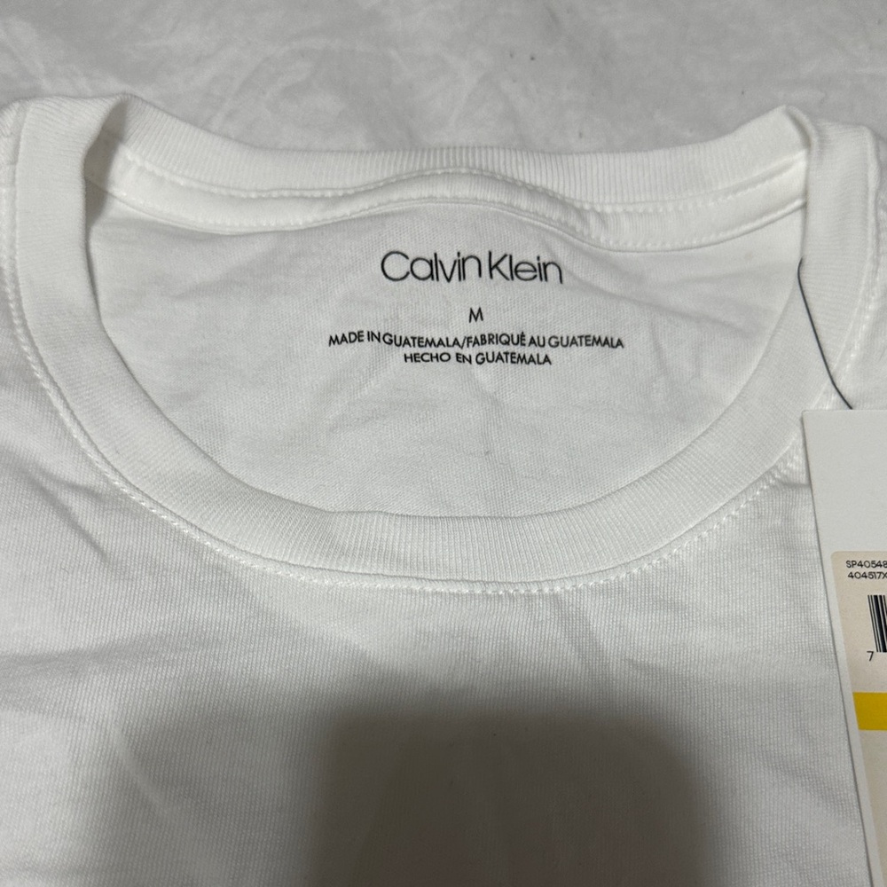 Calvin Klein White Tee with Black CK Logo - Picture 4 of 5